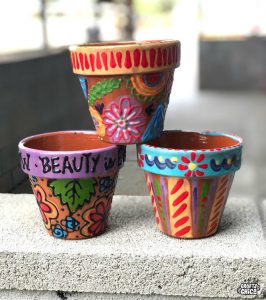 painted clay pots