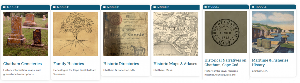 Thumbnail images of different local history topics on EPL Biblioboard
