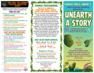 brochure text and dinosaur images